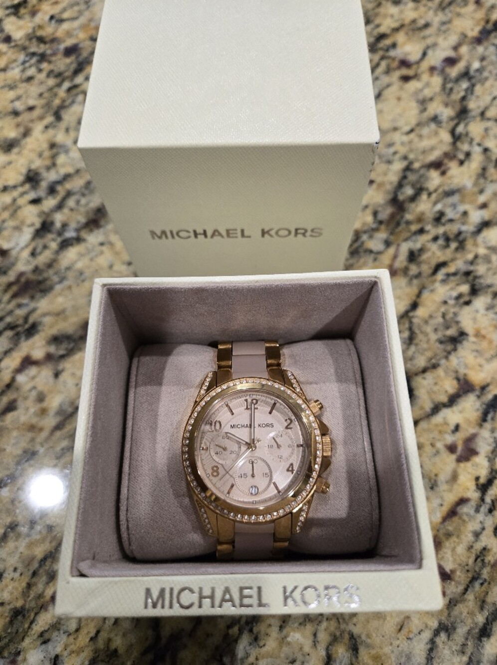 Michael Kors Womens Rose Gold Pink Diamond Watch - Picture 9 of 11
